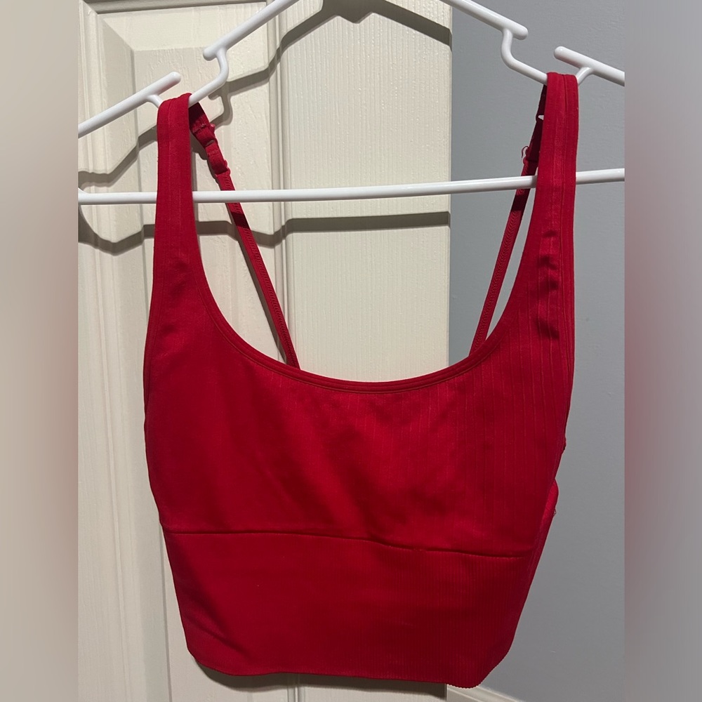 cropped red tank (pink brand)